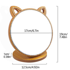 Louphee vanity mirror wood-frame design adds warm, elegant vibe