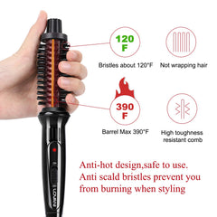 LOVANI anti-scald bristles and cool-touch tip protect the scalp