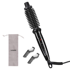 LOVANI mini travel curling iron brush compact design for on-the-go styling