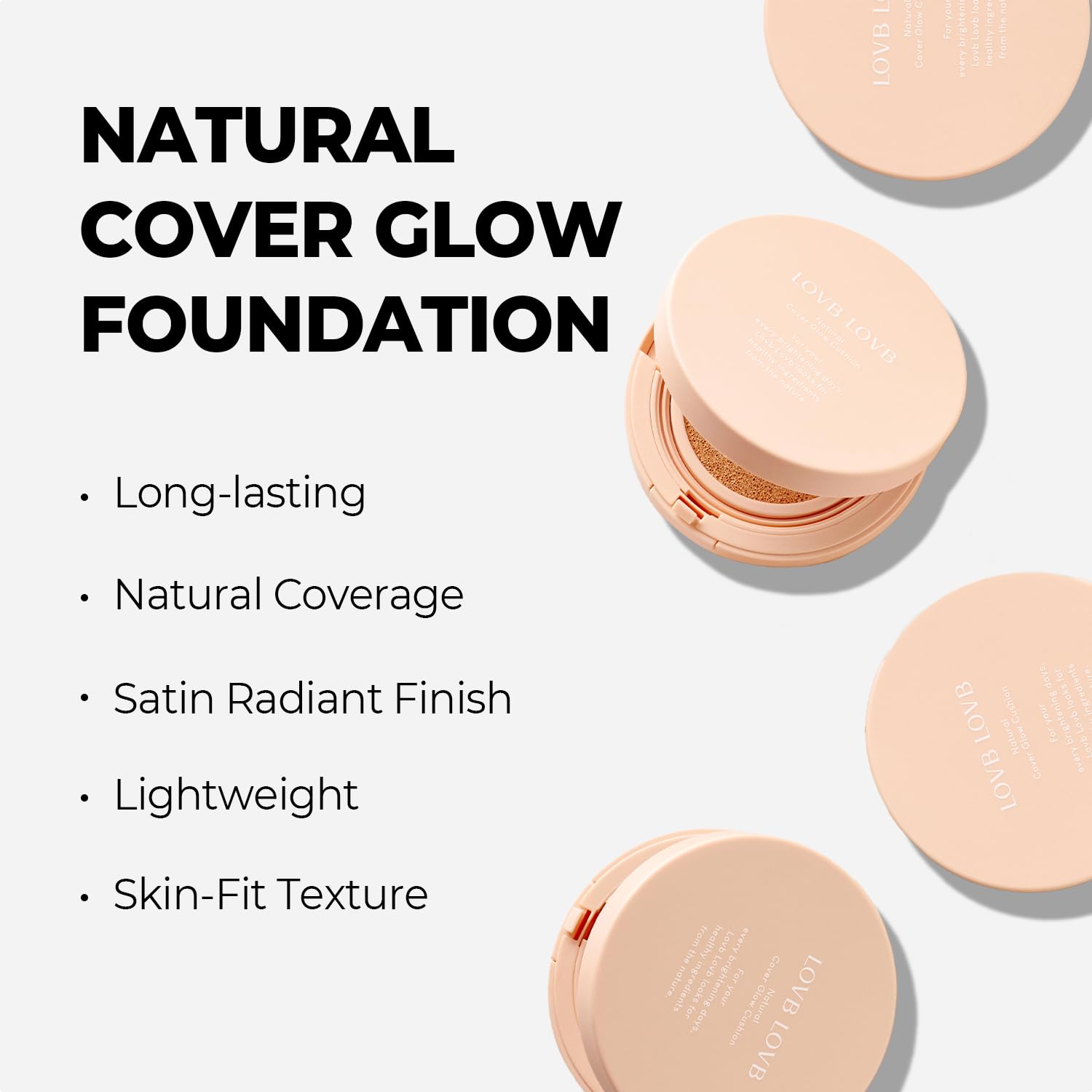 LOVB LOVB cushion close-up skin glow emphasizes satin radiant finish.