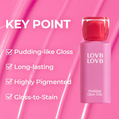 LOVB LOVB Pudding Glow lip tint application brush demonstrates smooth, non-sticky glide.