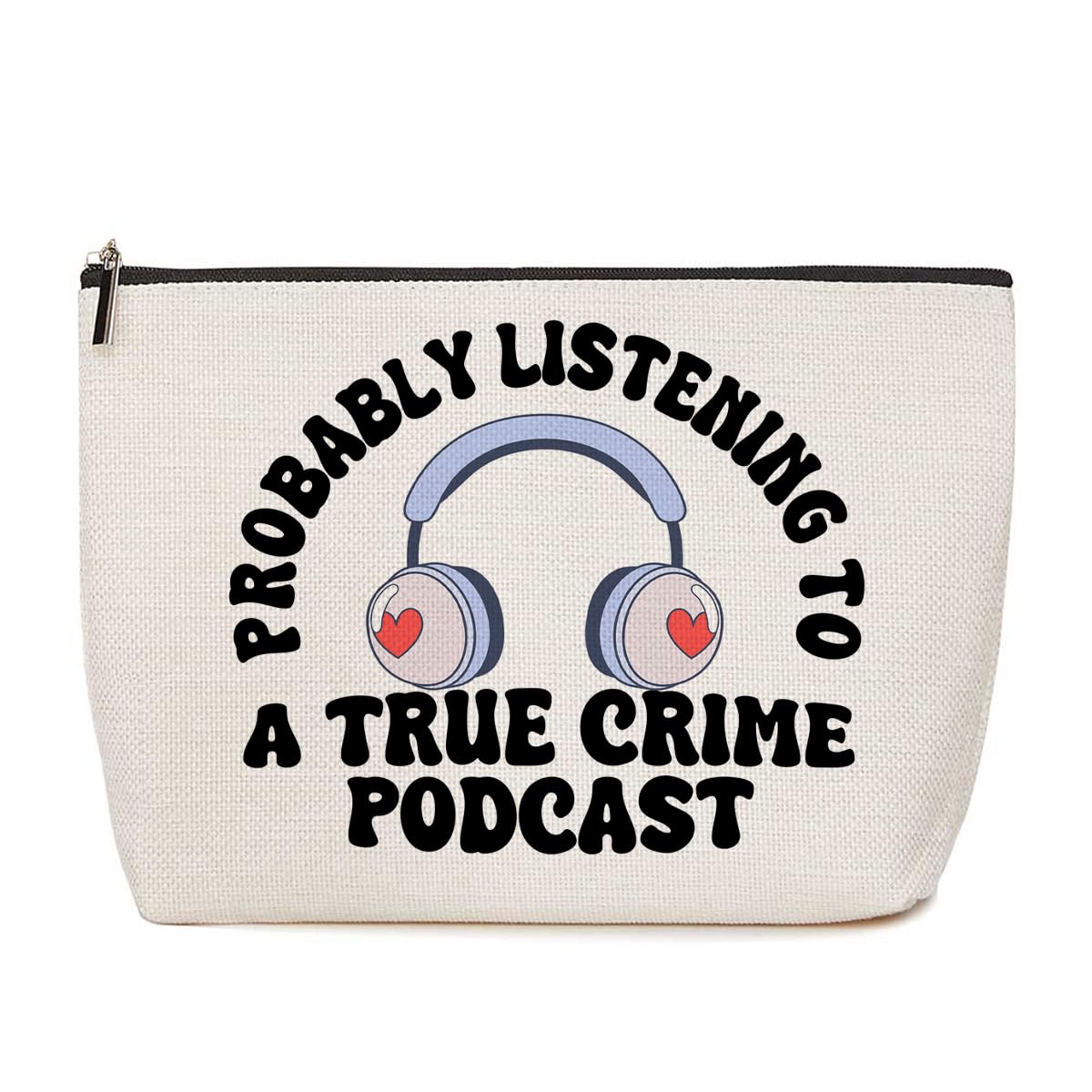 Lovdazzles funny quotes makeup bag front view for daily organization