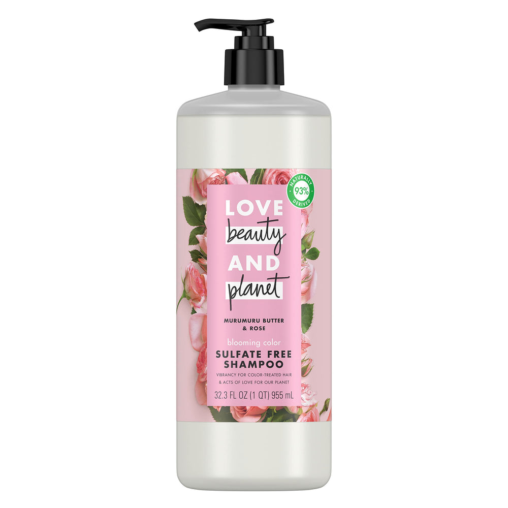 Love Beauty And Planet Blooming Color Shampoo bottle showing color protection benefits