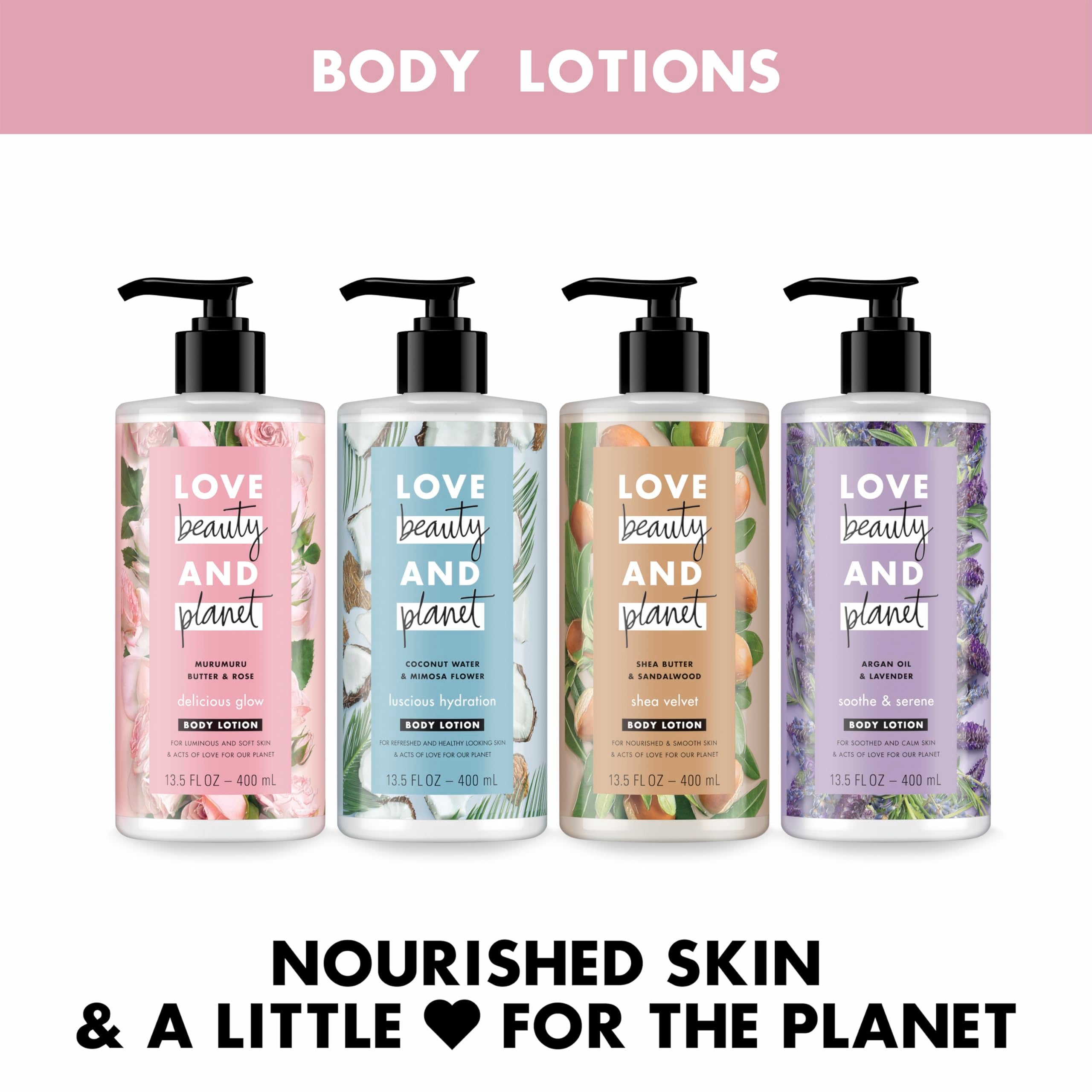 Love Beauty and Planet application swirl showing velvety skin feel.