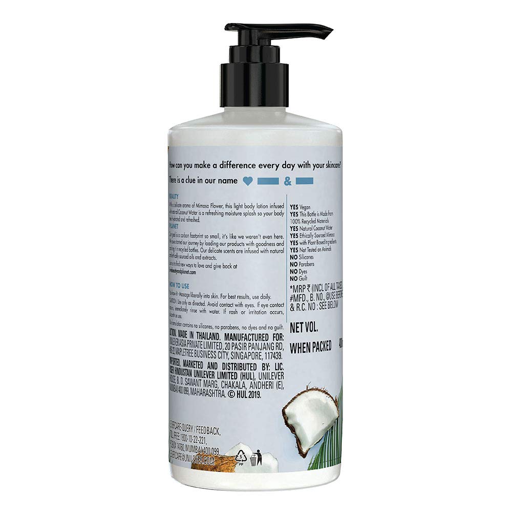 Love Beauty and Planet Luscious Hydration skin after absorption with soft, smooth finish