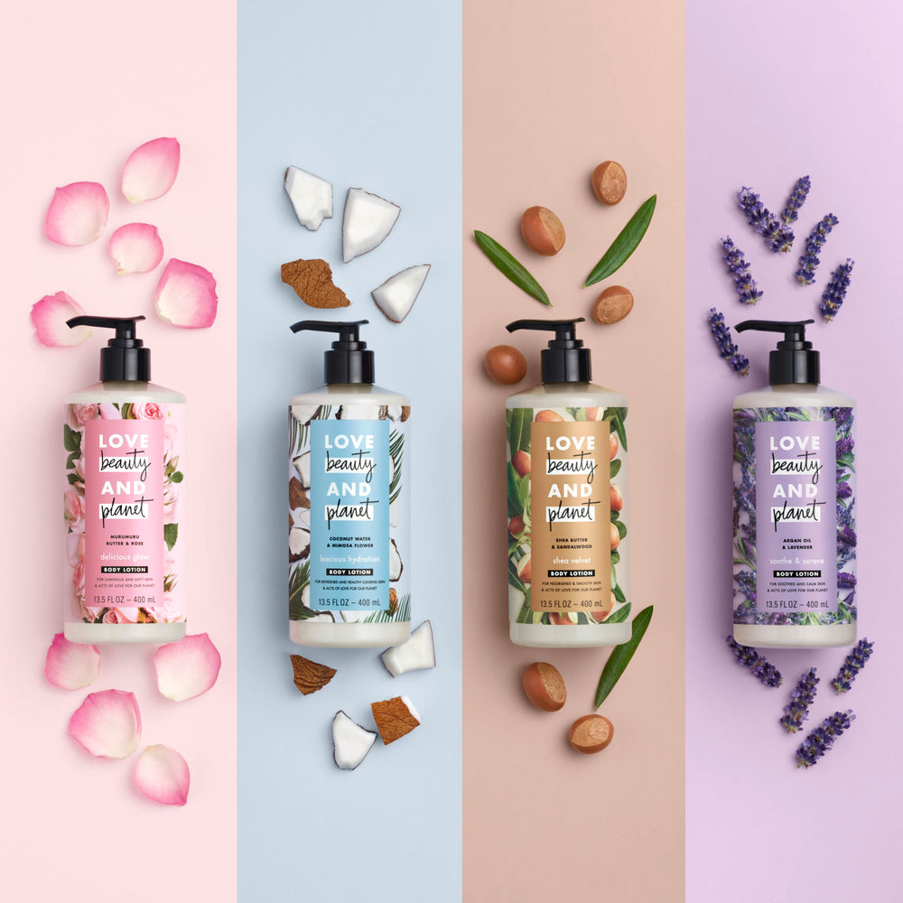 Love Beauty and Planet vegan cruelty-free symbol signals ethical skincare choice.