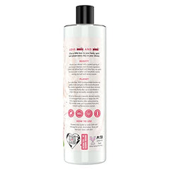 Love Beauty and Planet White Peach Aloe foam close-up signals easy rinse.