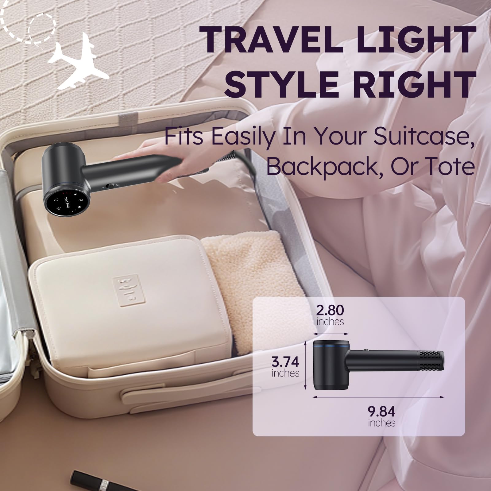 Love Best compact, lightweight hair dryer for easy handling.