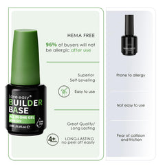 Love easy Hema Free Builder Gel application brush close-up demonstrating smooth, self-leveling coverage.