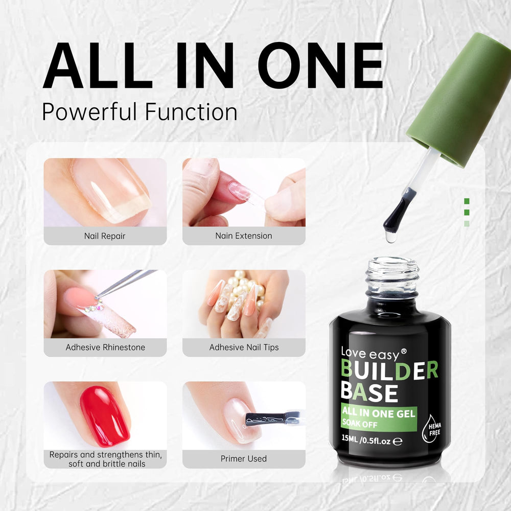 Love easy Hema Free Builder Gel self-leveling appearance helps smooth ridges for durable nails.