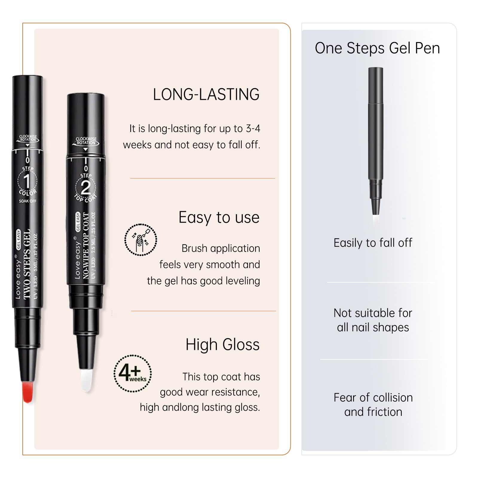 Love easy Hema Free Gel Nail Pen, color rojo para uñas.