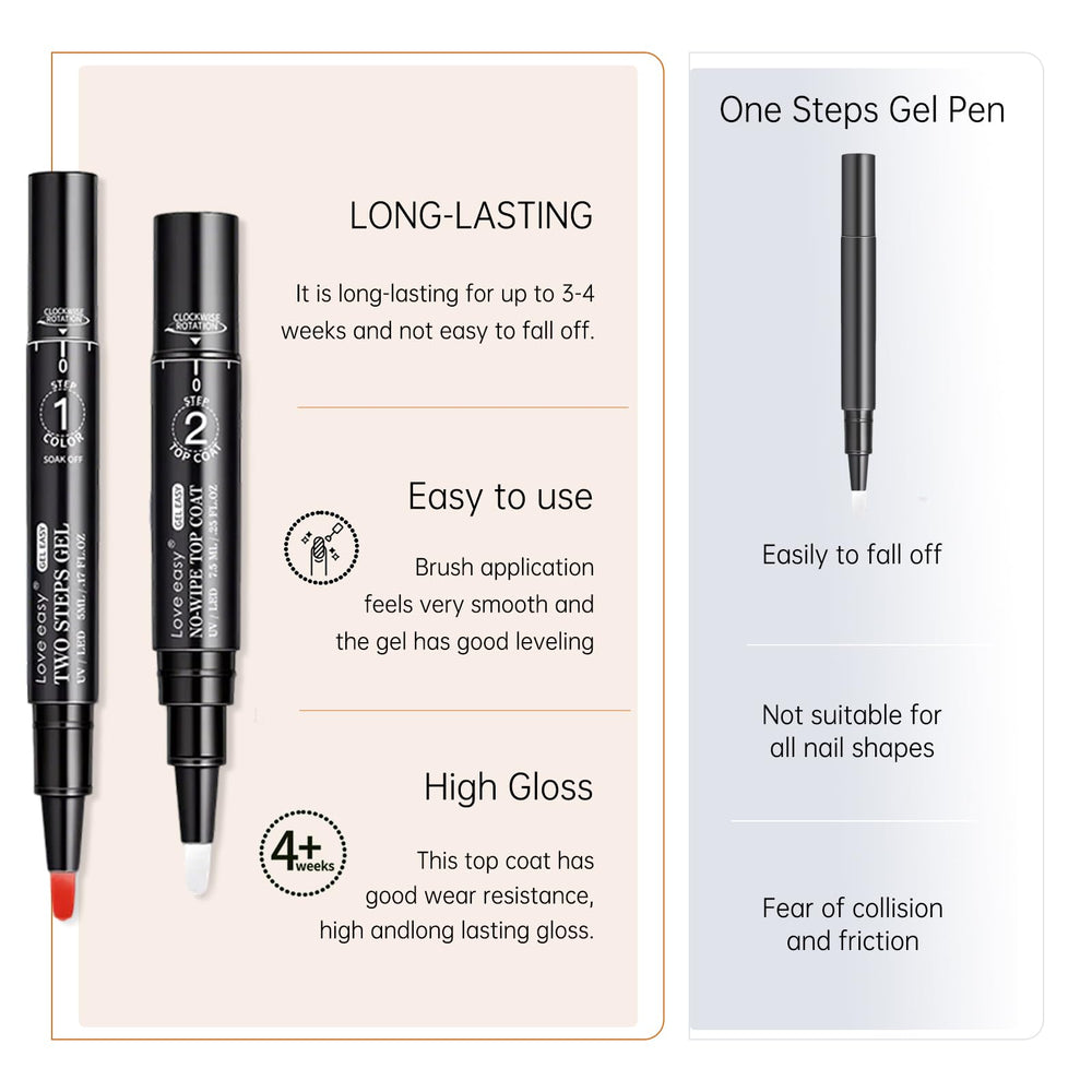 Love easy Hema Free Gel Nail Pen, color rojo para uñas.