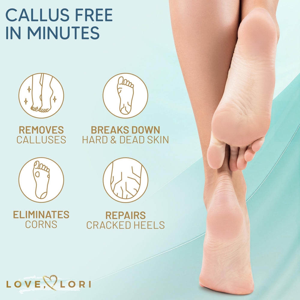 Love Lori applied to heel demonstrating controlled removal benefit