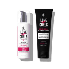 Love Ur Curls all-in-one curl cream bottle for defined, frizz-free curls.