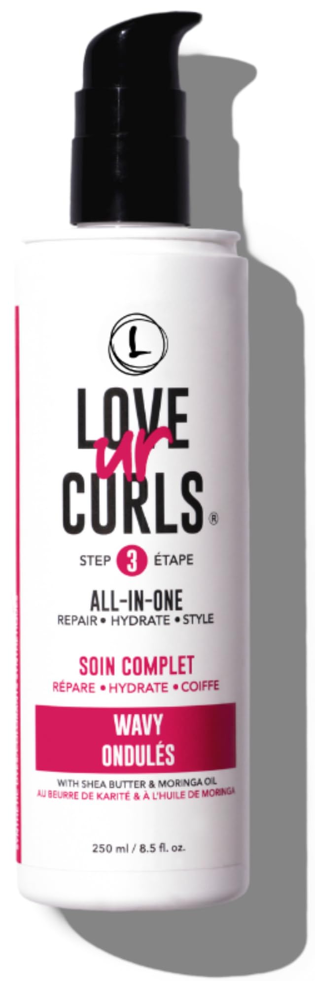 Love Ur Curls All-in-One Styler bottle pour for defined waves and hydration