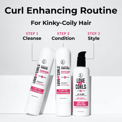 Love Ur Curls conditioner tube application aiding detangling and smooth curls
