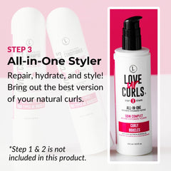 Love Ur Curls curl cream on defined curls for frizz control and bounce.