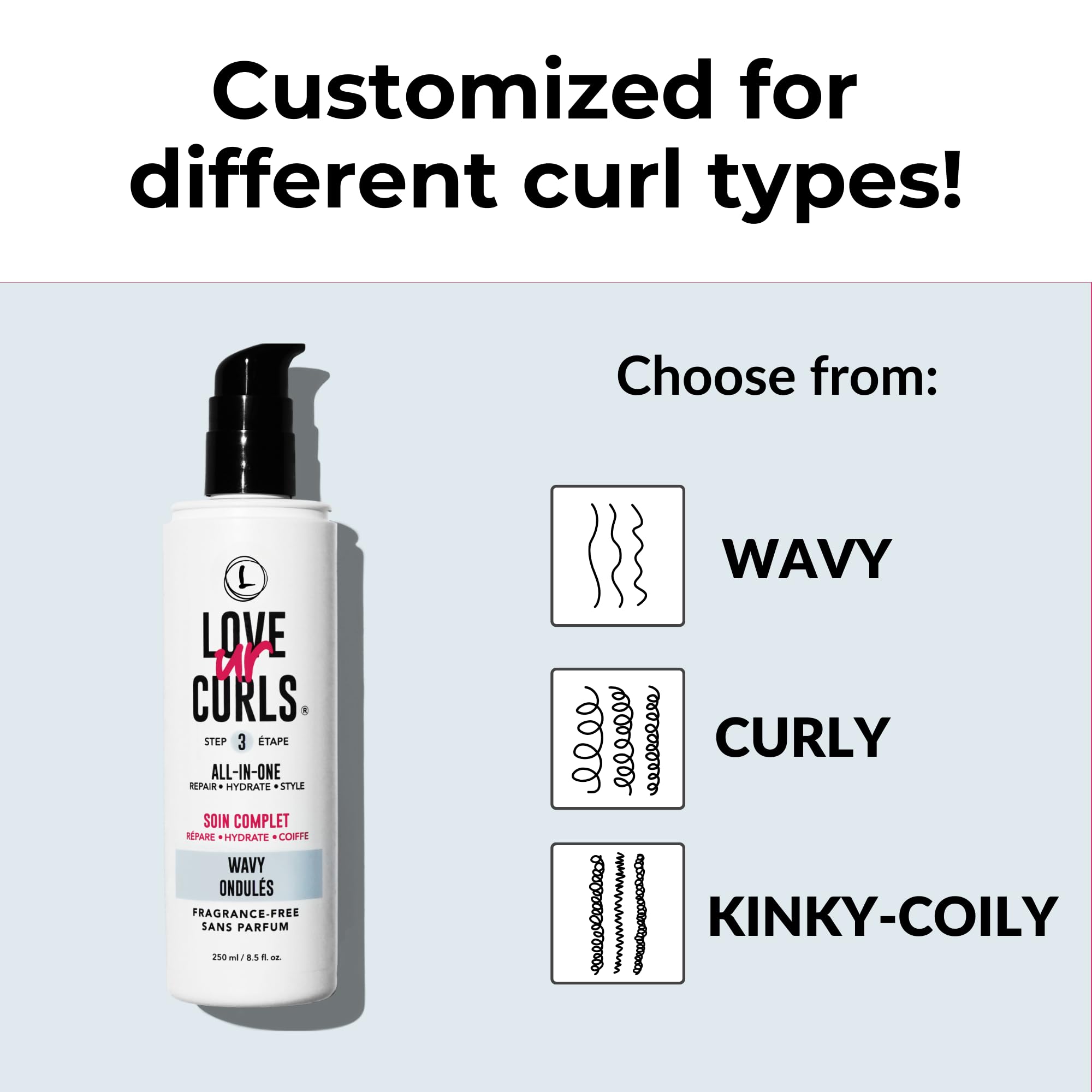 Love Ur Curls defined wavy curls application demonstrates easy styling and soft, voluminous texture