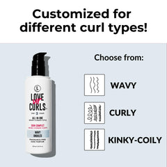 Love Ur Curls defined wavy curls application demonstrates easy styling and soft, voluminous texture