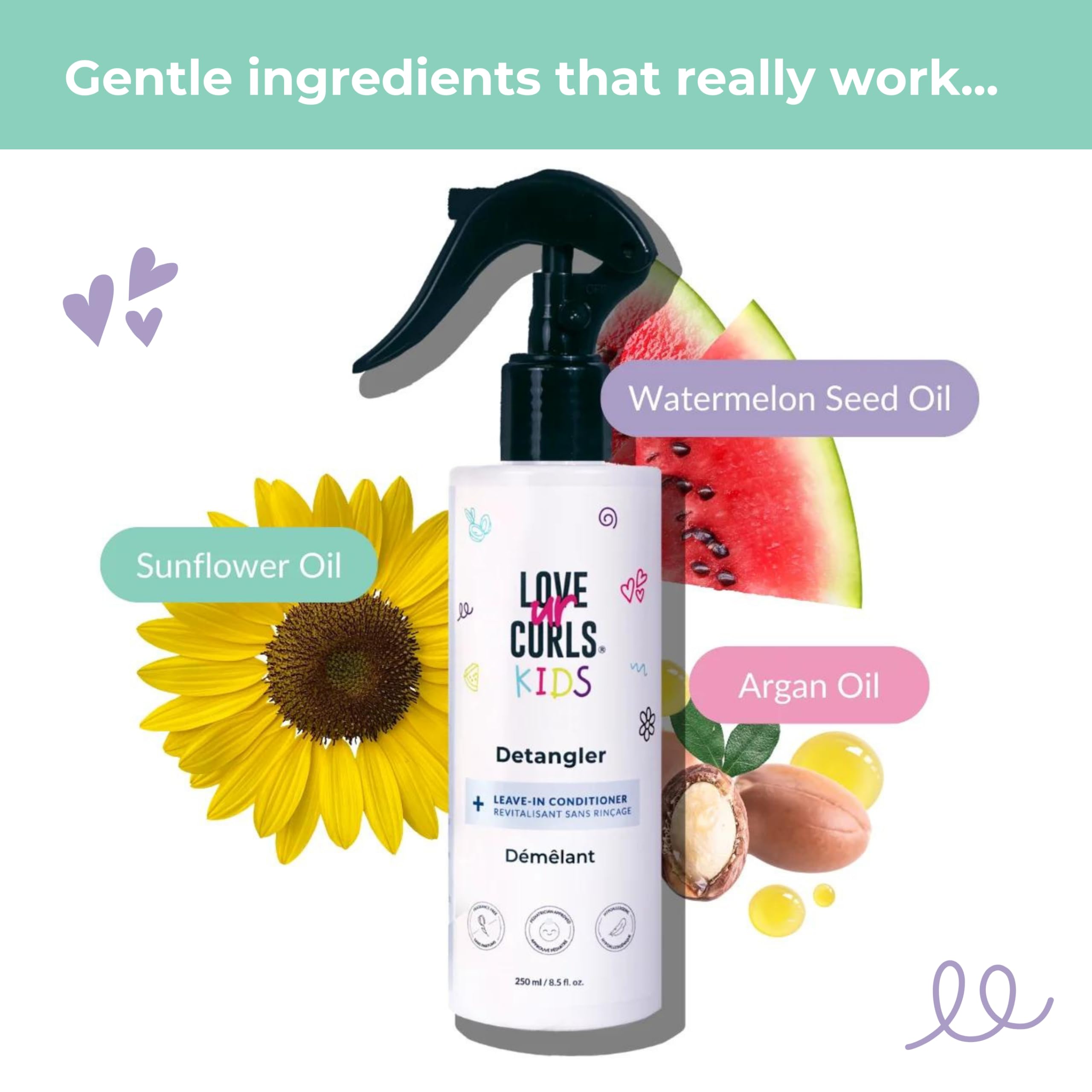 Love Ur Curls fragrance-free label signals tear-free, gentle routine.