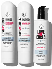 Love Ur Curls fragrance-free shampoo bottle angled for easy detangling and cleansing.