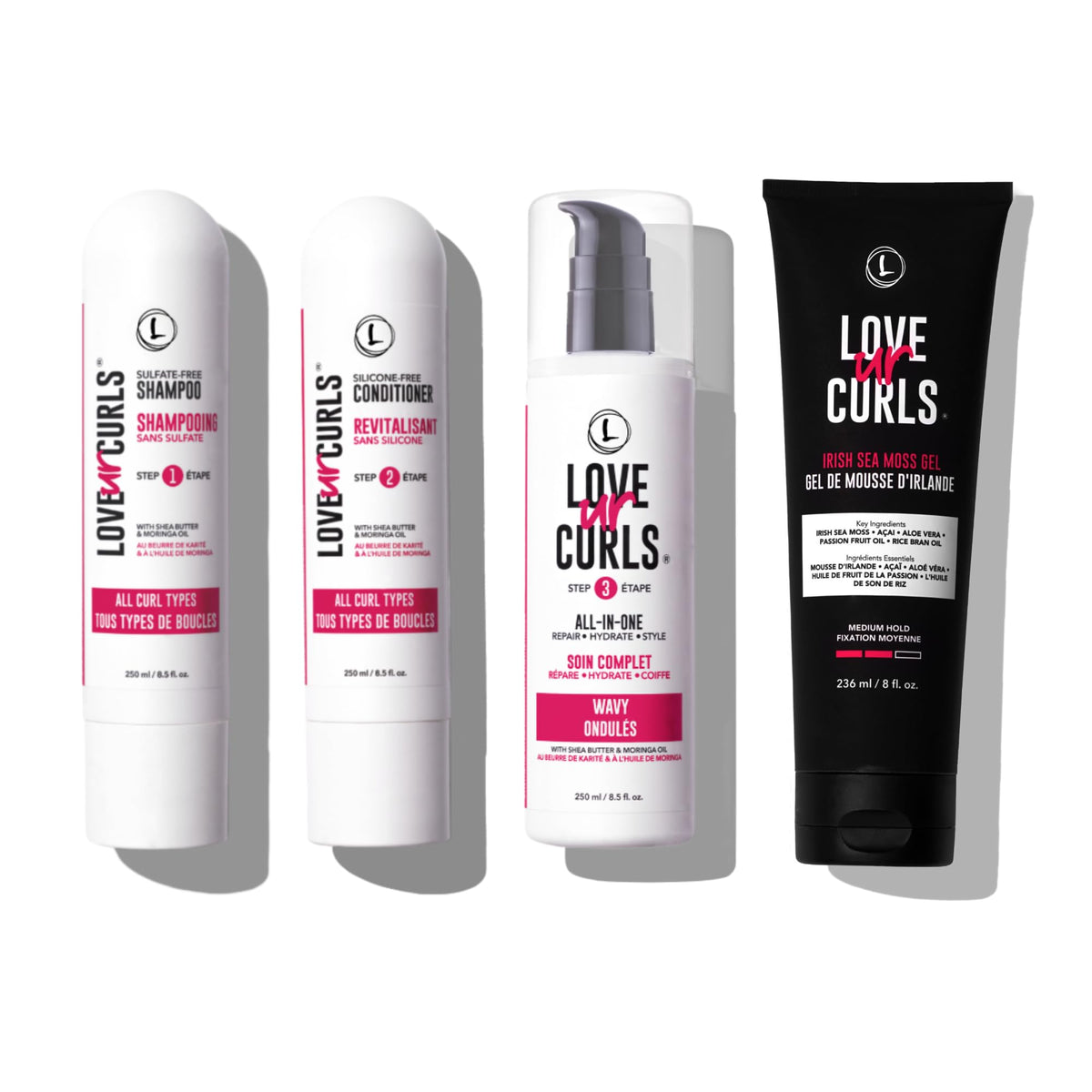 Love Ur Curls shampoo bottle—gentle cleanse for defined, frizz-controlled curls.
