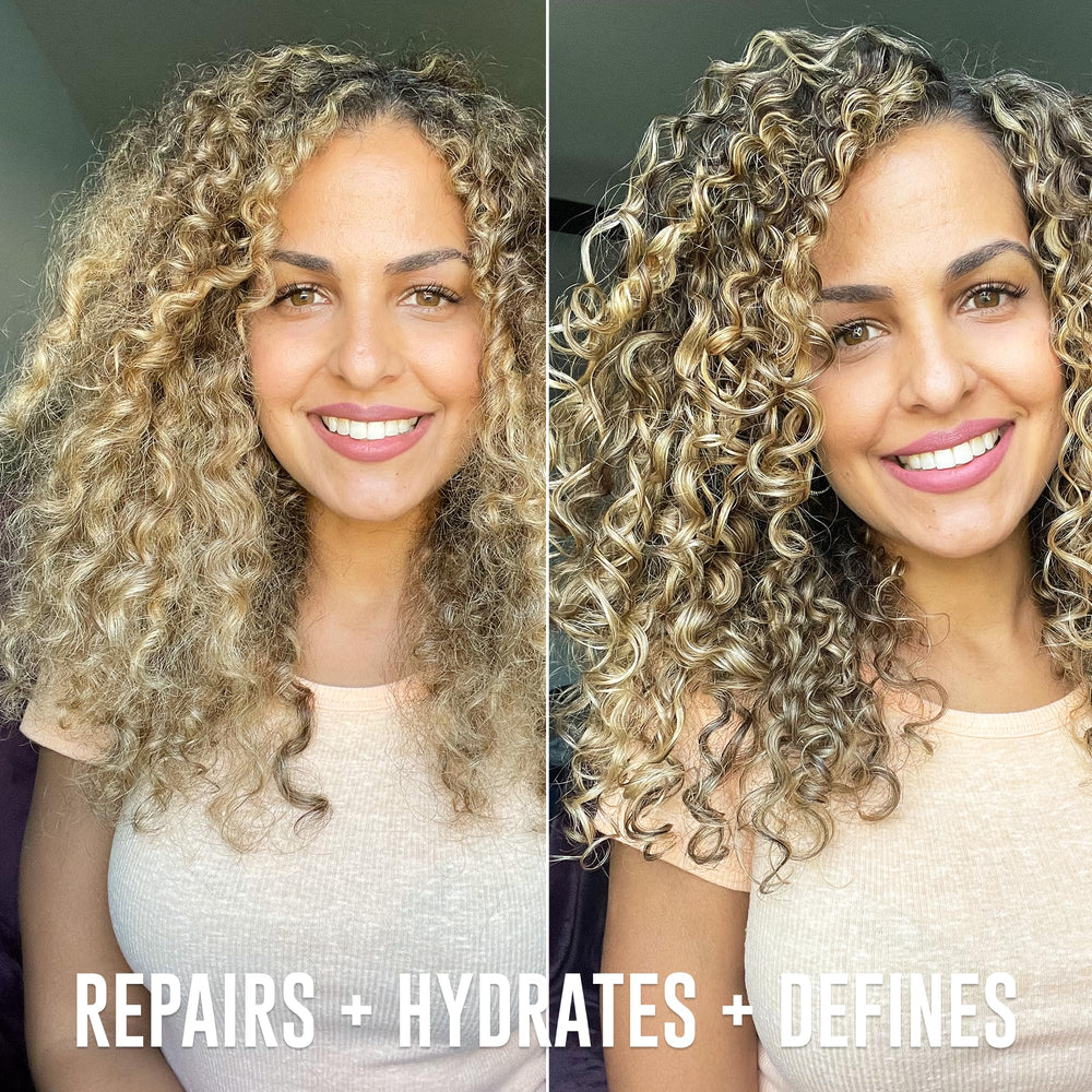 Love Ur Curls ingredients image features shea butter and moringa oil nourishment