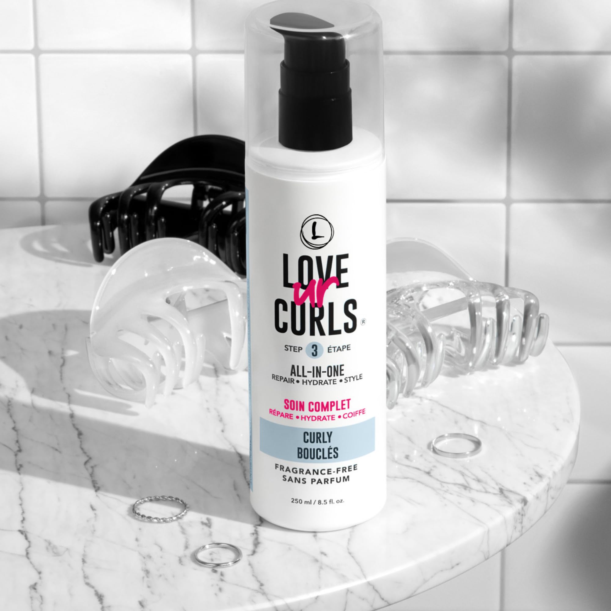 Love Ur Curls soft defined curly hair closeup reveals smooth, bouncy coils