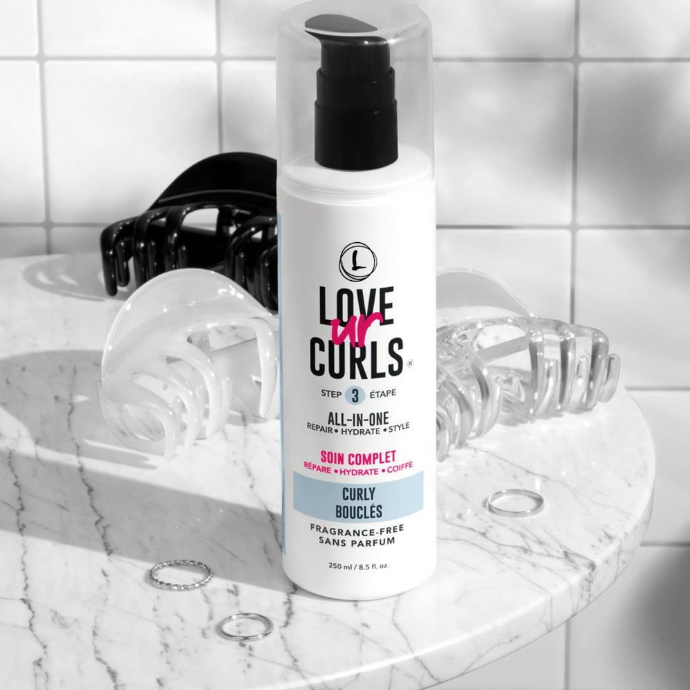 Love Ur Curls soft defined curly hair closeup reveals smooth, bouncy coils