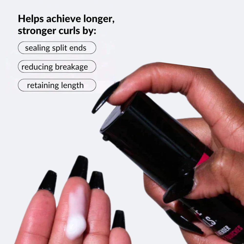 Love Ur Curls sealing action on hair ensures split ends stay protected between washes.
