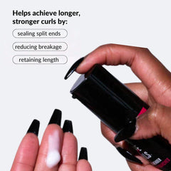 Love Ur Curls sealing action on hair ensures split ends stay protected between washes.