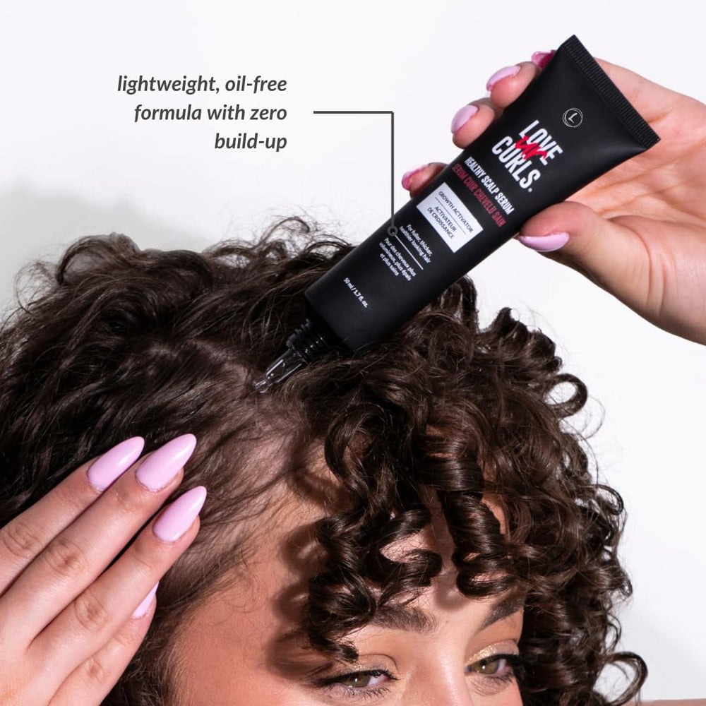 Love Ur Curls turmeric basil extracts image highlights natural ingredients for scalp nourishment