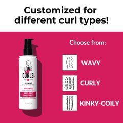Love Ur Curls Ultra-Hydrating Detangling Conditioner for slip and moisture.