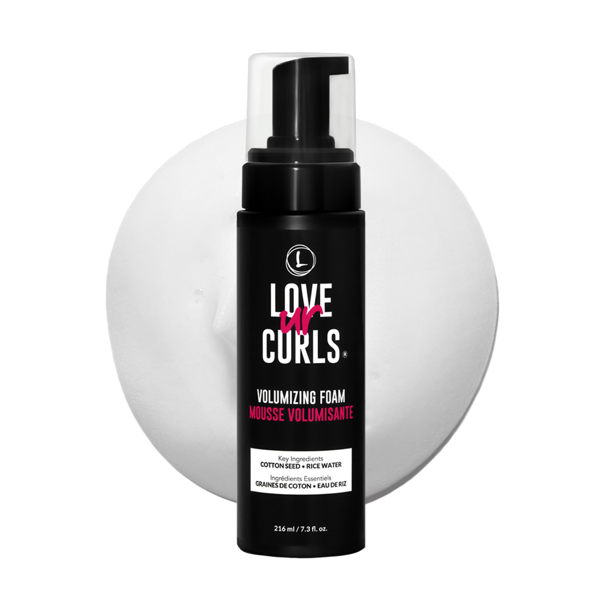 Love Ur Curls Volume Foam Bottle delivers weightless lift with soft definition.