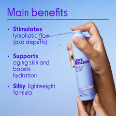 Love Wellness Bye Bye Bloat oil massaged onto skin for a soothing glide.
