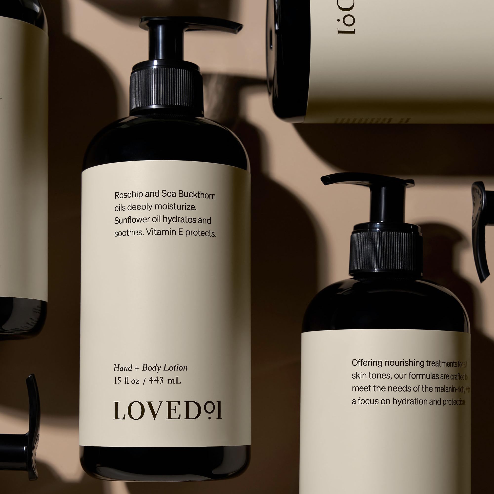 Loved01 Ingredient illustration—rice bran oil and Vitamin E for lasting softness.