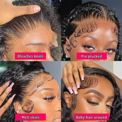 Lovelyworld Deep Wave Lace Front Wig 30in side part showcases versatile styling options.