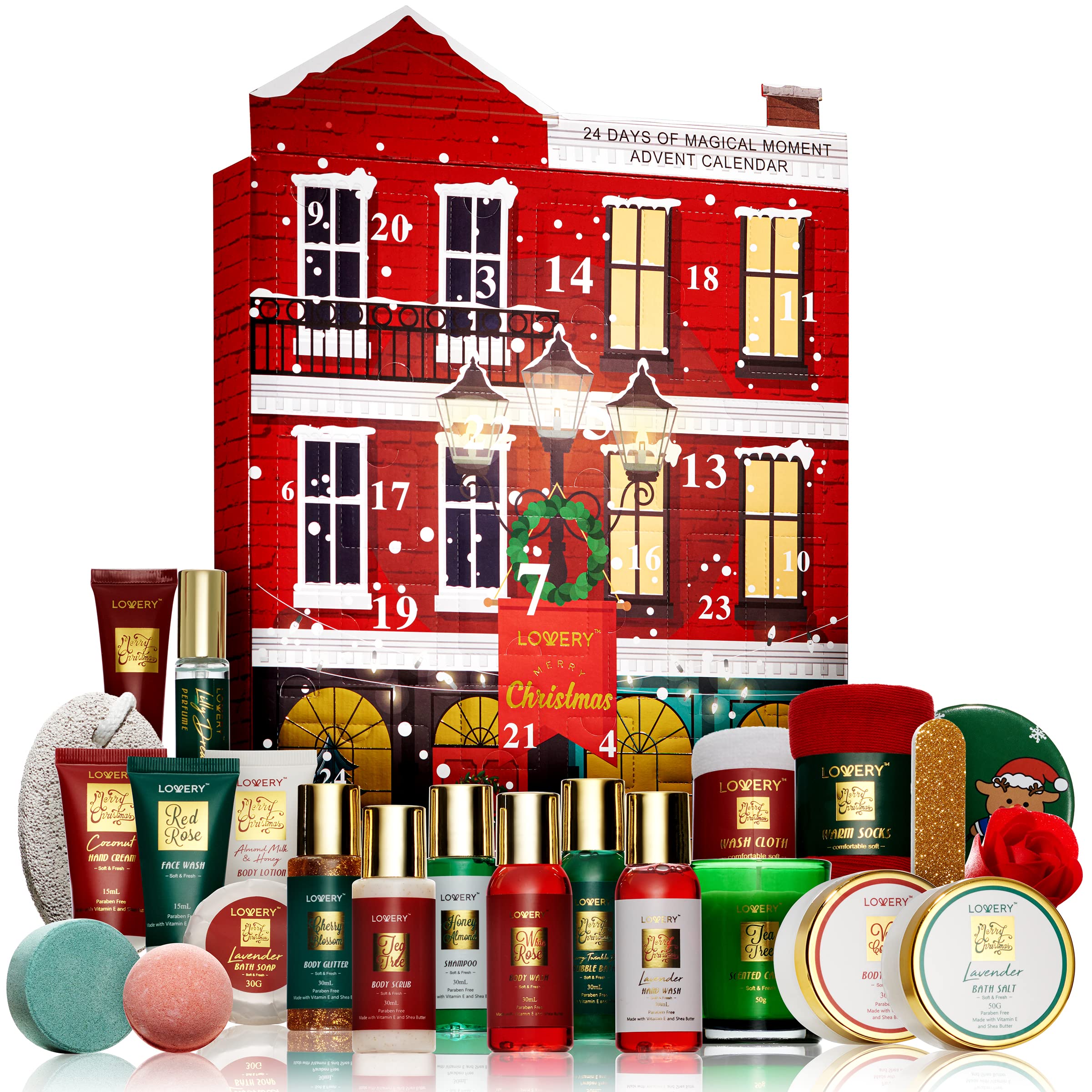 LOVERY Advent Calendar lifestyle shot showing daily rituals and self-care moments.