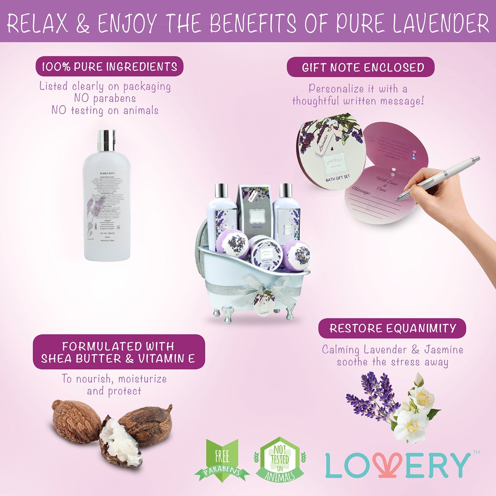 LOVERY bubble bath foam creates a rich, creamy bath lather.