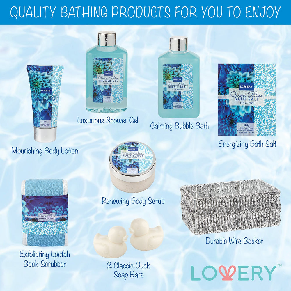 LOVERY Ocean Bliss bubble bath, rich foam for spa-like soaking.