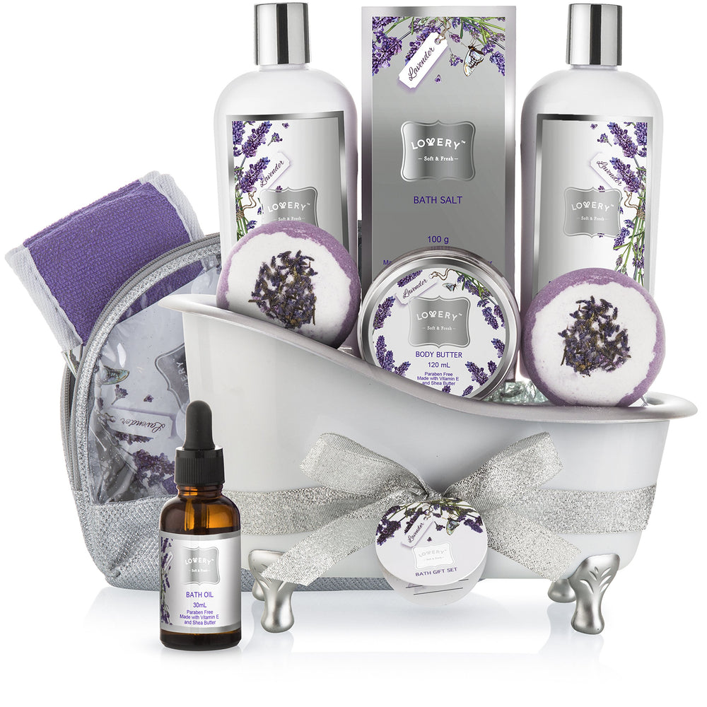 LOVERY Christmas gift basket for women ideal for gifting and at-home spa nights.