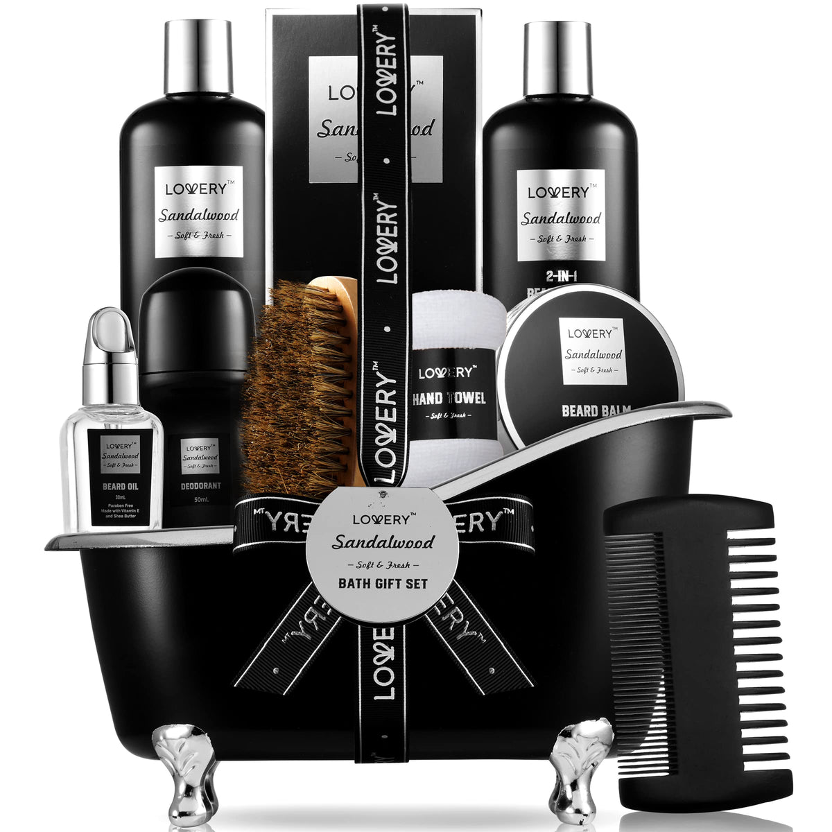 LOVERY Christmas gift set beard wash bottle for at-home grooming routine.