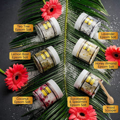 LOVERY Tea Tree bath salts jar for refreshing spa-like cleanse