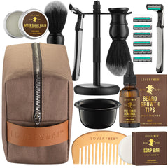 Lovery deluxe shaving kit with double-edge razor for a smooth, close shave