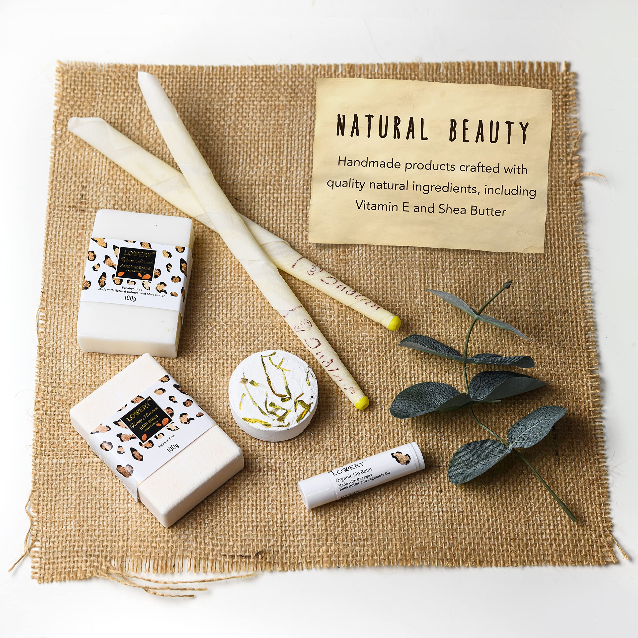 LOVERY ear candles and spa candles create calming ambience during routines