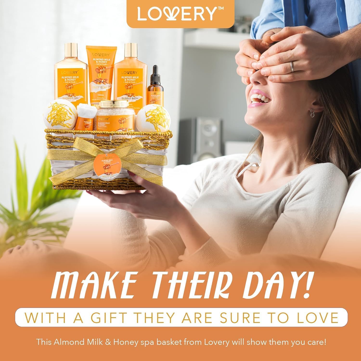 LOVERY wrapped gift basket with a note card ready to gift.
