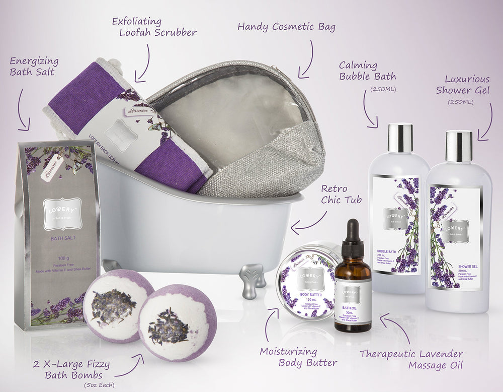 LOVERY lavender jasmine bath bombs for a luxurious soak and comforting aroma.