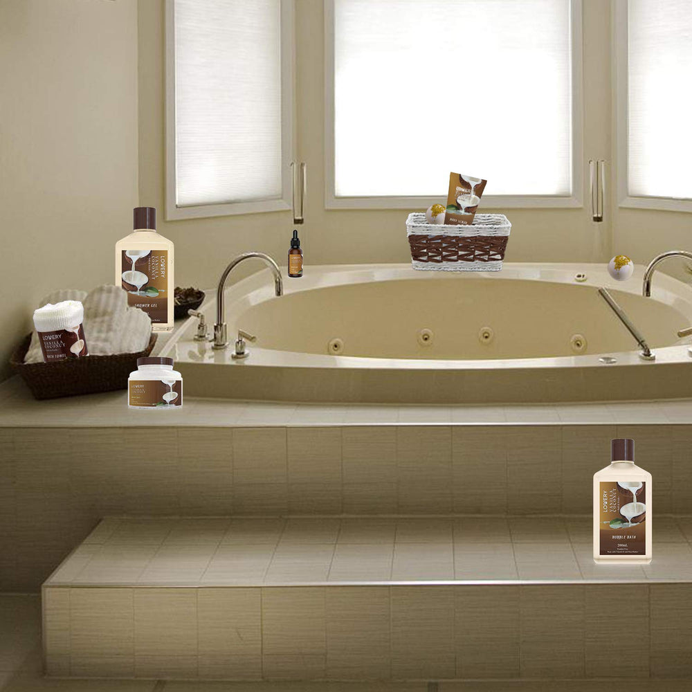 LOVERY luxury bath towel adds plush comfort to any spa routine.