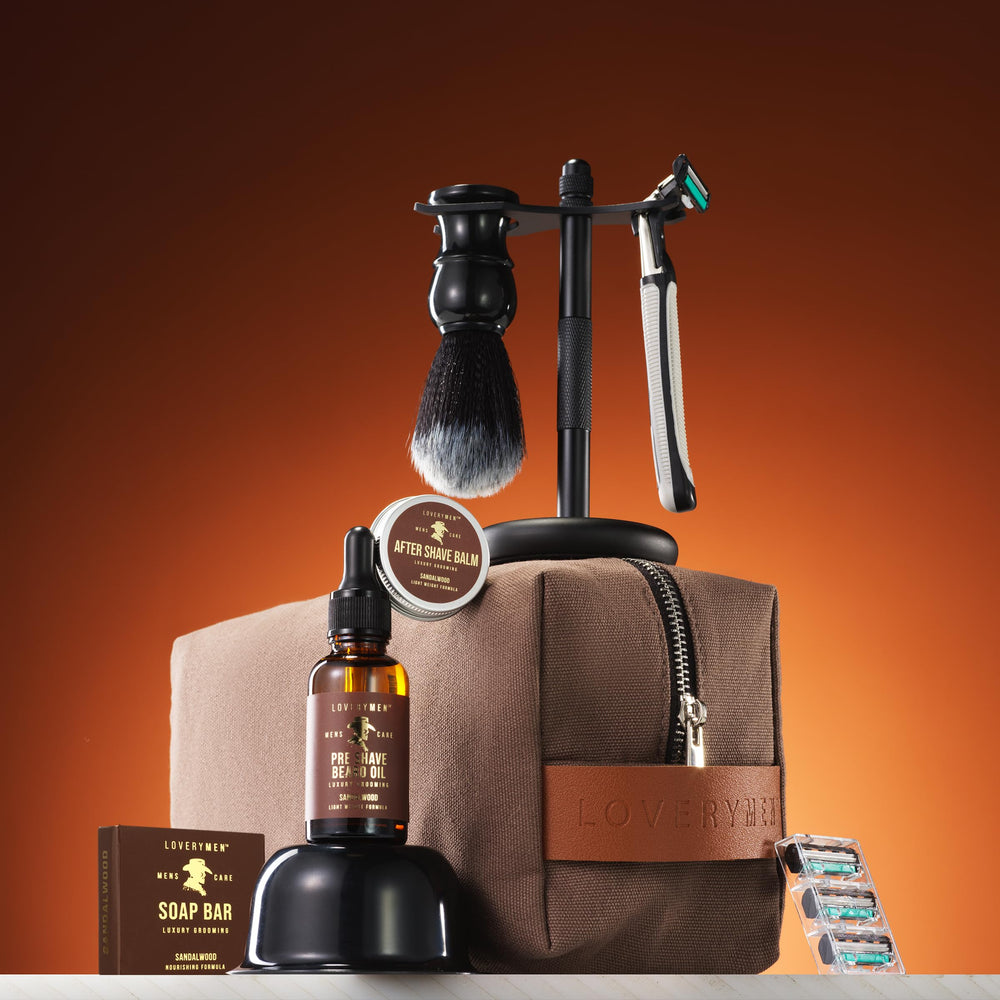Lovery pre-shave beard oil prepares skin for smooth razor glide and hydration