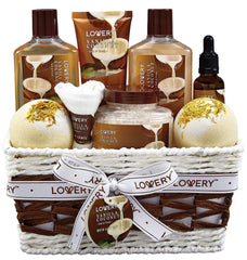 LOVERY vanilla coconut shower gel bottle offers spa-like cleansing and hydrating benefits.